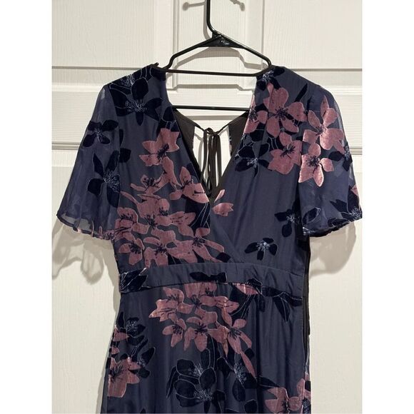 NWOT Sam Edelman Burnout Flutter Sleeves Velvet Floral Flare Sheath Hem Dress 4 - Picture 16 of 16